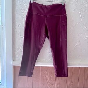 LifeSky Maroon Leggings with Pockets Size Small